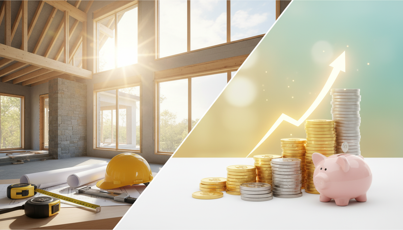 Specjalista budowlany analizujący kosztorys remontu domu przy użyciu nowoczesnych narzędzi finansowych w 2026 roku.